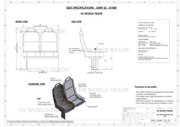 Universal Bus Seats for Ford, Chevy, GMC, Dodge, Mercedes, Nissan, Ram, and Ford Transit Models - Image 8